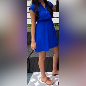 Monteau Vibrant Blue Mini Shirt Dress